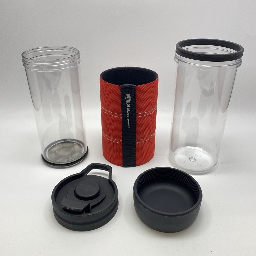 GSI Outdoors Commuter Javapress Red‎ Coffee or Tea Travel Tumbler French Press